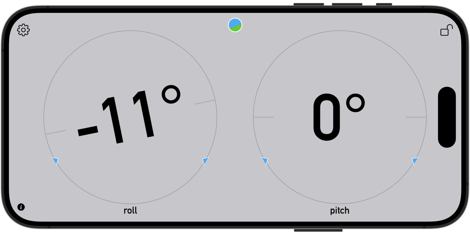 Customisable Inclinometer App for iPhone and iPad. 
Choose between degrees and images