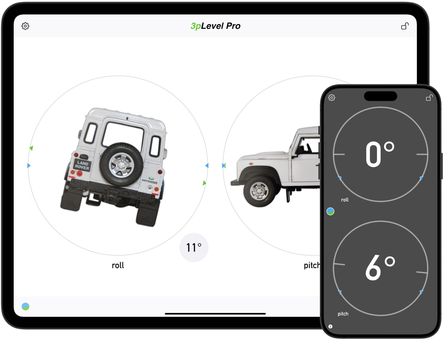 Customisable Inclinometer App for iPhone and iPad