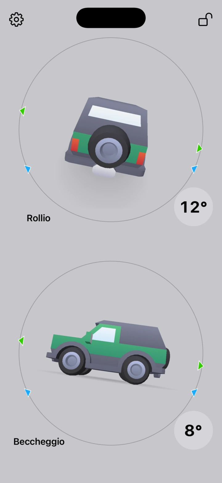 3pLevel Pro con un SUV 3D importato, visto da dietro e di lato